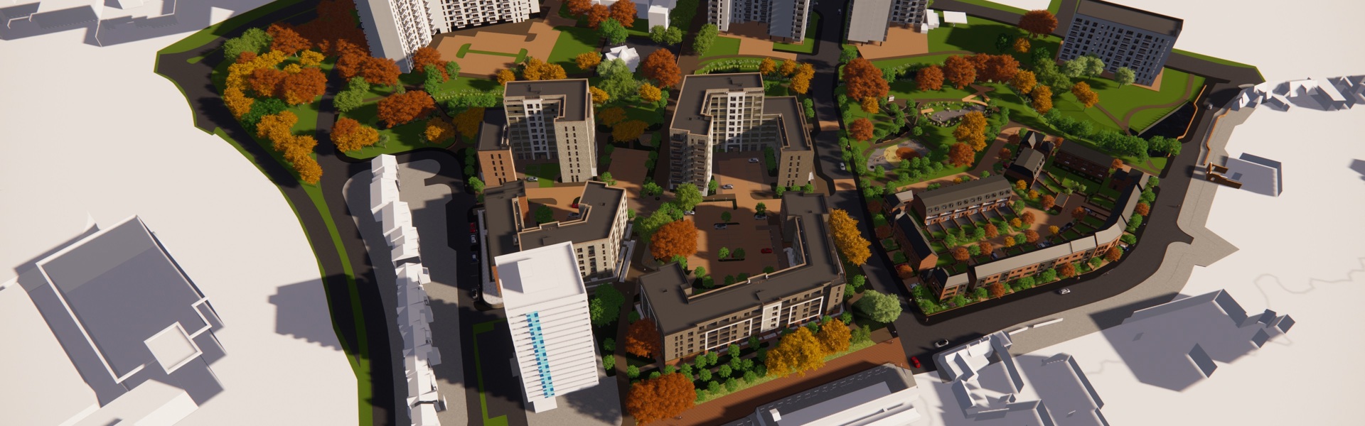 Birds Eye View Of SE Masterplan Area From Meadow House